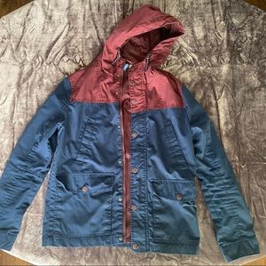 H&M Navy Blue and Burgandy Rain Jacket